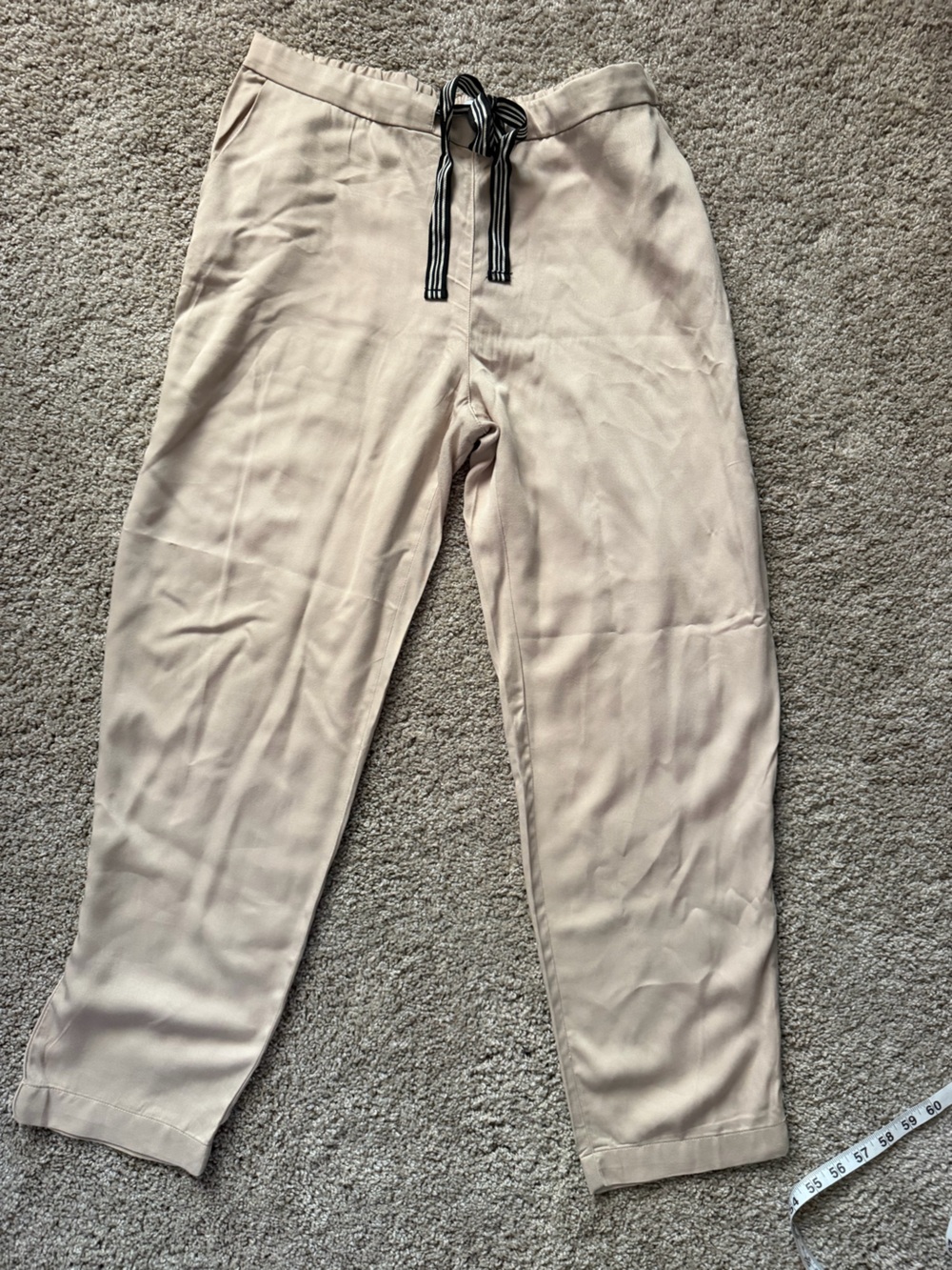 Everyday Beige Drawstring Joggers - Women's Casual Track Pants